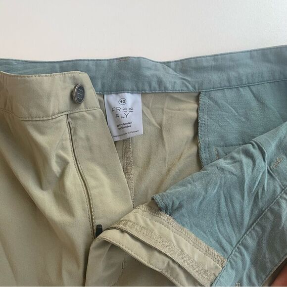 Free Fly Mens 40 Beige Chino shorts Stretch Pockets Utility Hybrid Outdoor Comfy - Picture 3 of 9